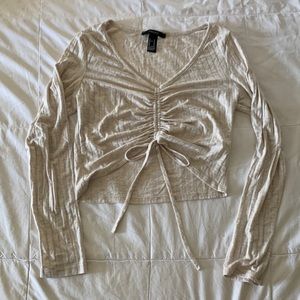 Forever21 ribbed long sleeve crop top